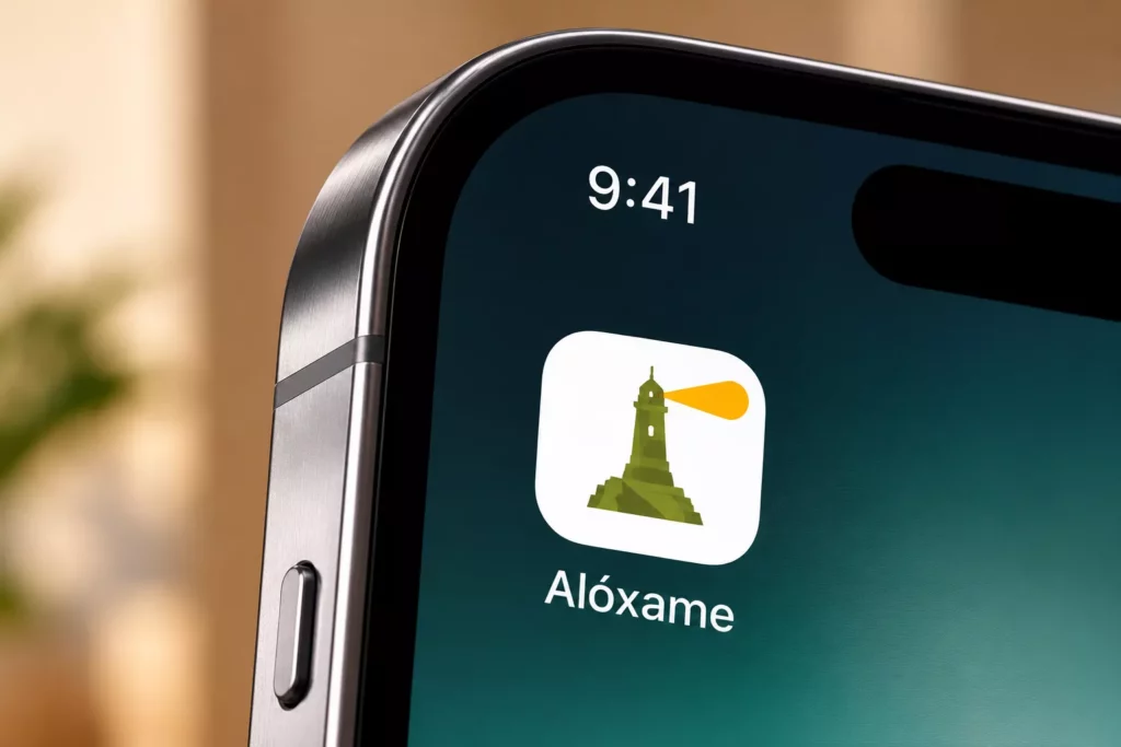 Icono de la app de Alóxame en un móvil